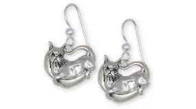 Boxer Earrings Jewelry Sterling Silver Handmade Dog Earrings BX3-E