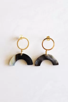 Hanh Tinh Geo Icon Buffalo Horn Post Earrings