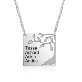 Personalized 4 Names Square Necklace