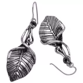 Sterling silver 925 Dangling Earrings Delicate Leaf design