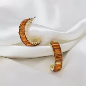 Ula Hoop Orange Stone Earrings